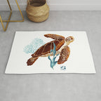 Metallic Sea Turtle-Custom Rug Gallery Image 1