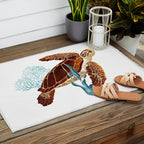 Metallic Sea Turtle-Custom Outdoor Rug Gallery Image 2