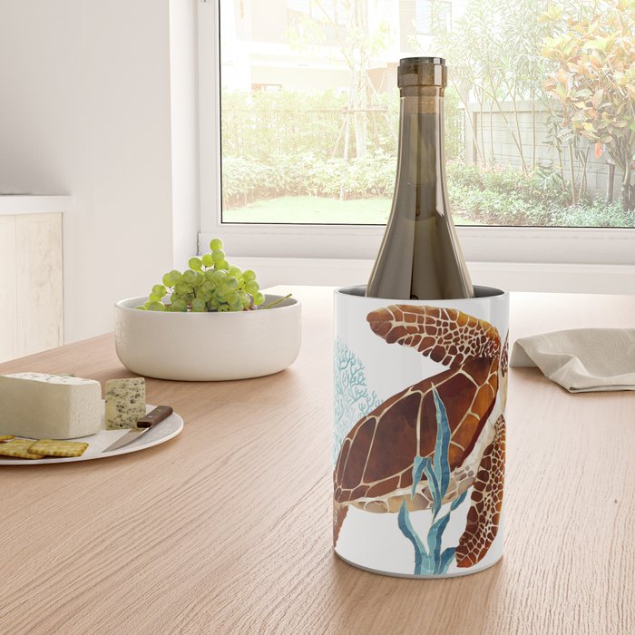 Metallic Sea Turtle-Custom Wine Chiller Gallery Image 4