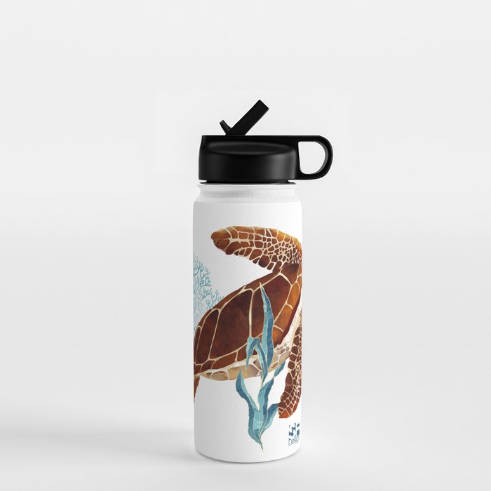 Metallic Sea Turtle-Custom Water Bottle Gallery Image 1