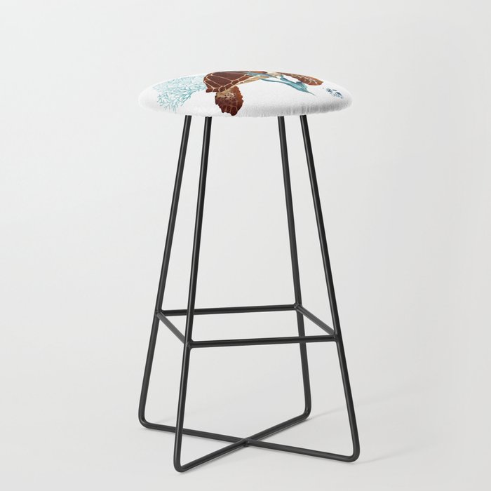 Metallic Sea Turtle-Custom Stool Gallery Image 1