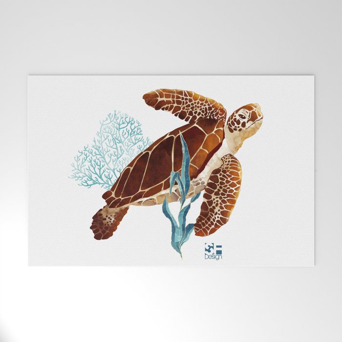 Metallic Sea Turtle-Custom Welcome Mat Gallery Image 1