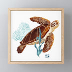 Metallic Sea Turtle-Custom Mini Art Print Gallery Image 1