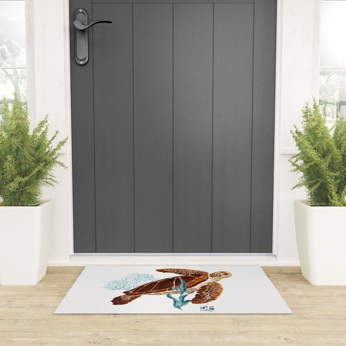 Metallic Sea Turtle-Custom Welcome Mat Gallery Image 3