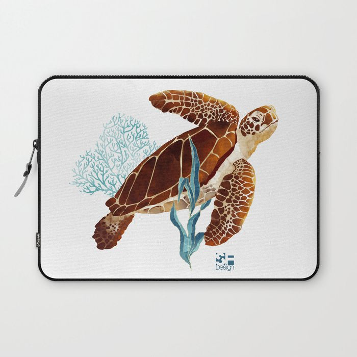 Metallic Sea Turtle-Custom Laptop Sleeve Gallery Image 1