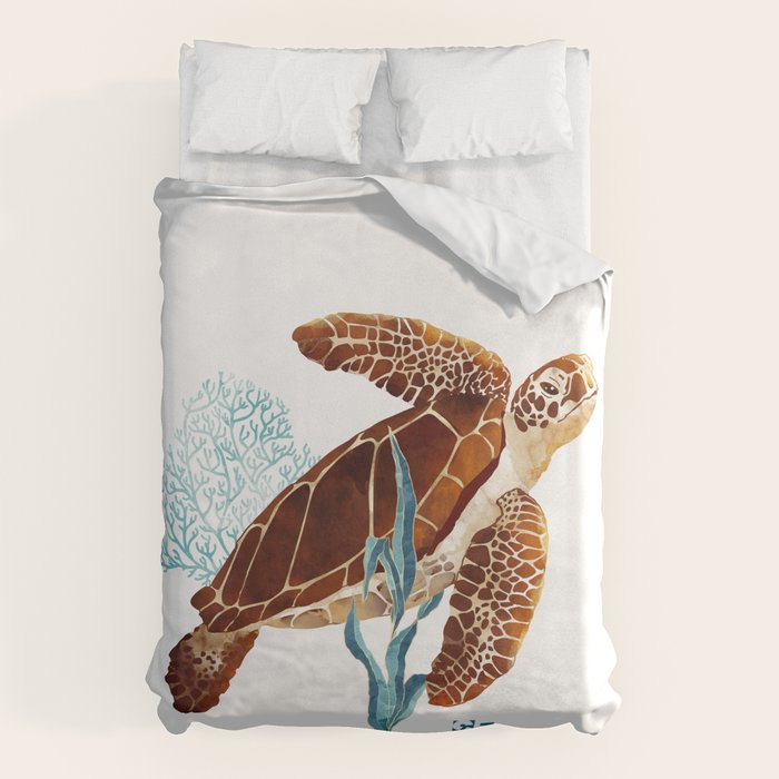Metallic Sea Turtle-Custom Duvet Cover Gallery Image 6