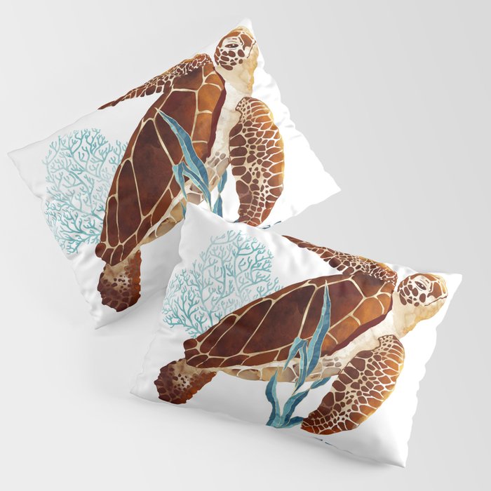 Metallic Sea Turtle-Custom Pillow Sham Gallery Image 1