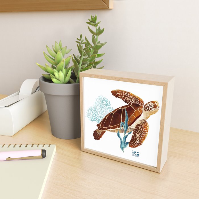 Metallic Sea Turtle-Custom Mini Art Print Gallery Image 2