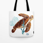 Metallic Sea Turtle-Custom Tote Bag Gallery Image 1