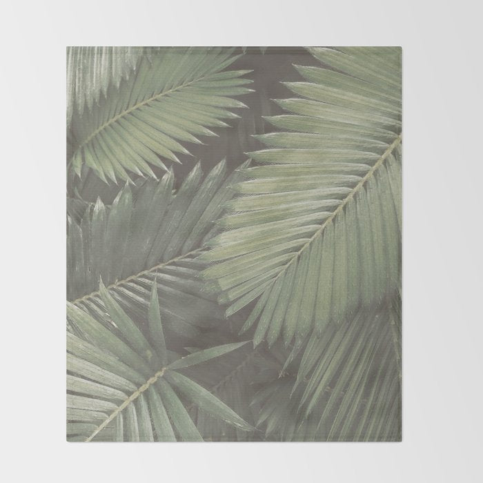 Tropical Leaves Throw Blanket Gallery Image 2