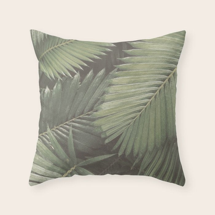 Tropical Leaves Throw Pillow Gallery Image 6