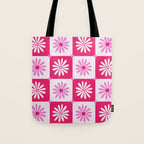 Checkered Daisies - Pink Tote Bag Gallery Image 1