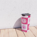 Checkered Daisies - Pink Travel Mug Gallery Image 4