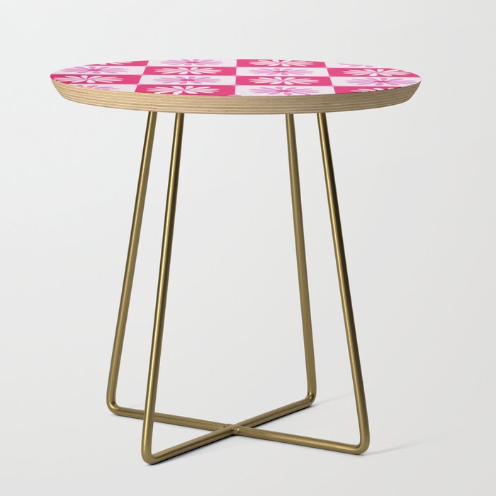 Checkered Daisies - Pink Side Table Gallery Image 1