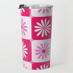 Checkered Daisies - Pink Travel Mug Gallery Image 3