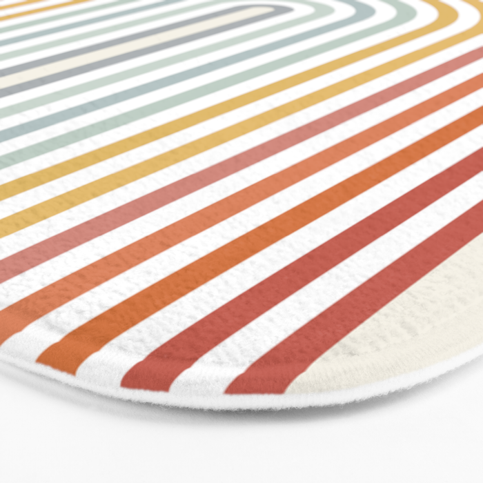 Minimalist colorful rainbow lines  Bath Mat Gallery Image 3