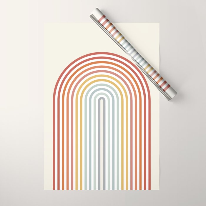 Minimalist colorful rainbow lines  Wrapping Paper Gallery Image 1
