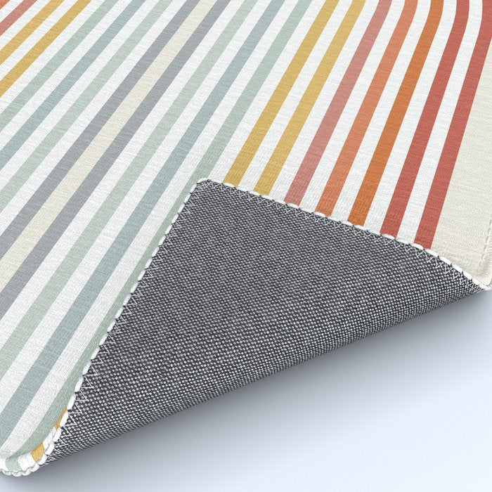 Minimalist colorful rainbow lines  Rug Gallery Image 4