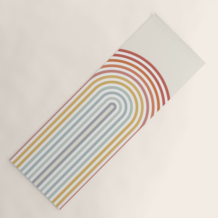 Minimalist colorful rainbow lines  Yoga Mat