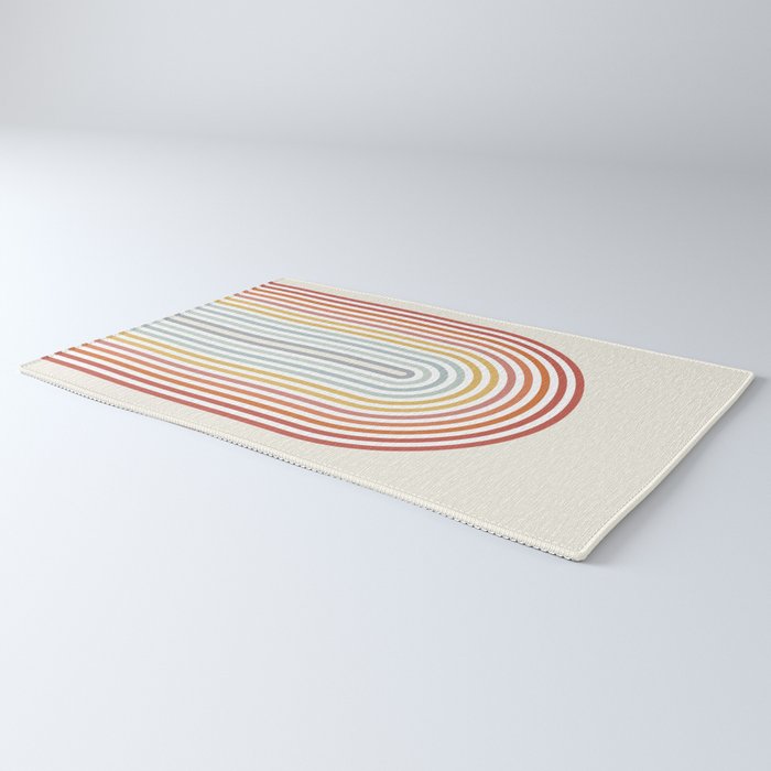 Minimalist colorful rainbow lines  Rug Gallery Image 3