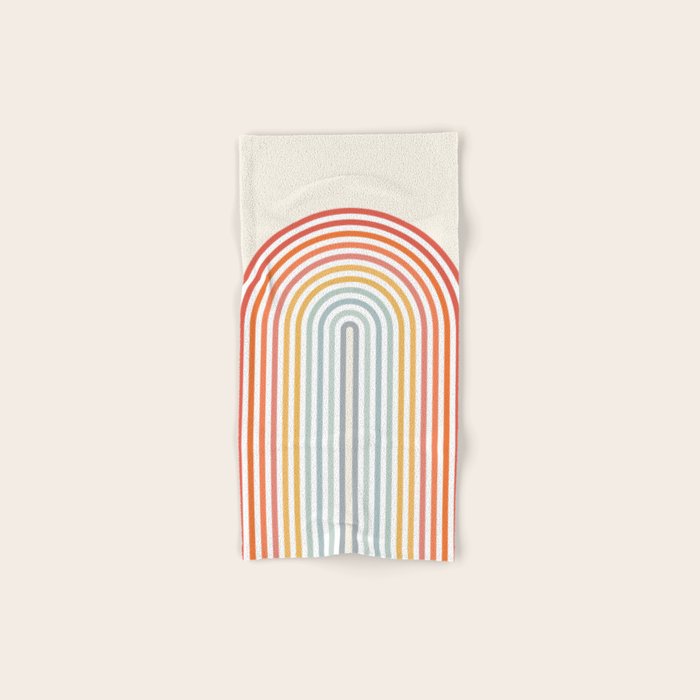 Minimalist colorful rainbow lines  Bath Towel Gallery Image 1