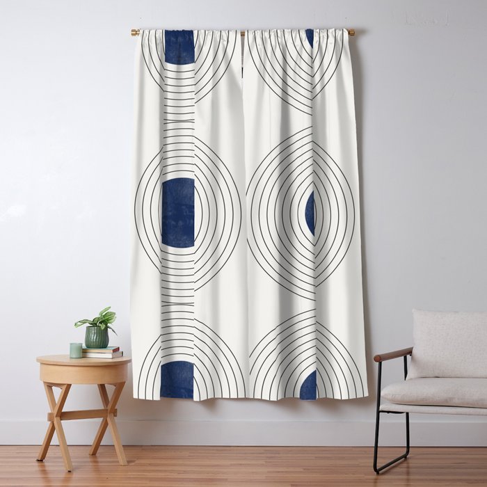 Geo Blue Balance Window Curtain Gallery Image 1