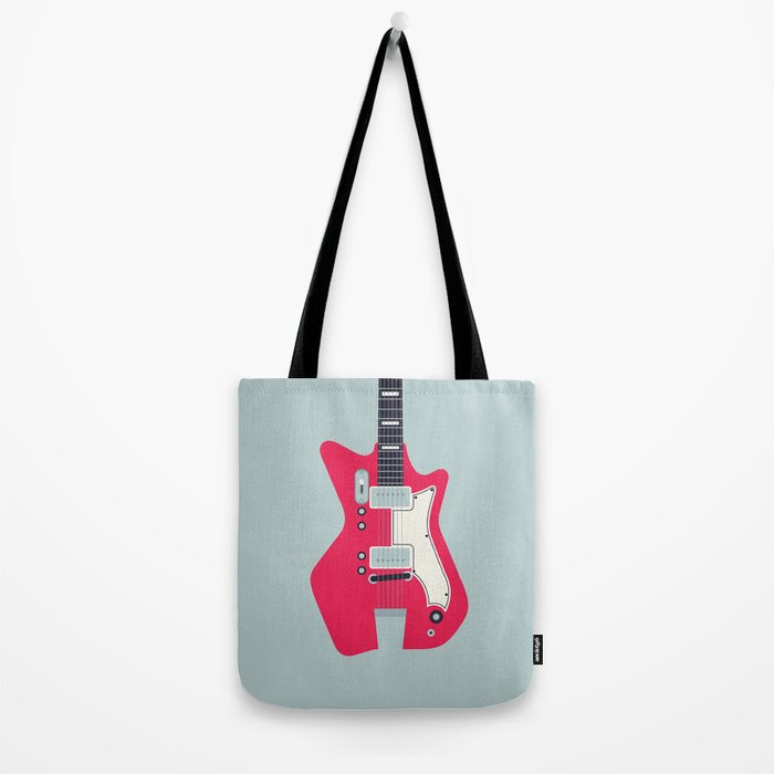 Retro 60s Surf Rock Electric Guitar - Slate Tote Bag Gallery Image 2