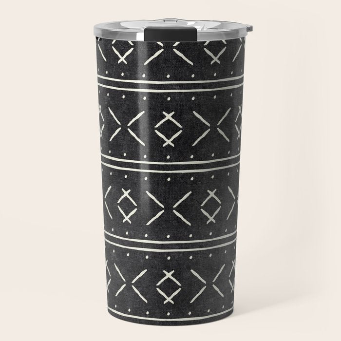 mud cloth stitch - onyx Travel Mug Gallery Image 1