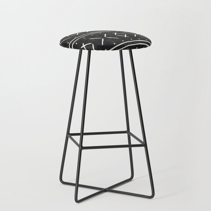 mud cloth stitch - onyx Stool Gallery Image 1
