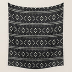 mud cloth stitch - onyx Wall Tapestry Gallery Image 4