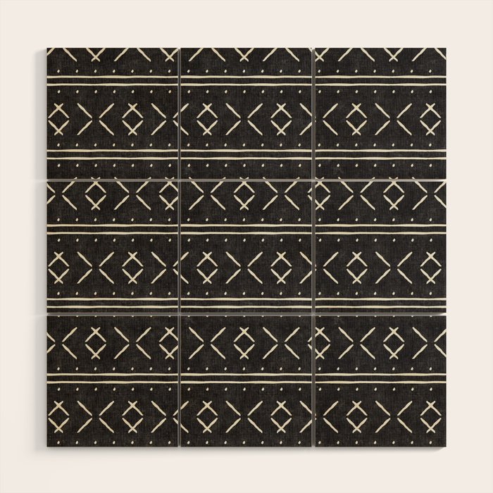 mud cloth stitch - onyx Wood Wall Art Gallery Image 1
