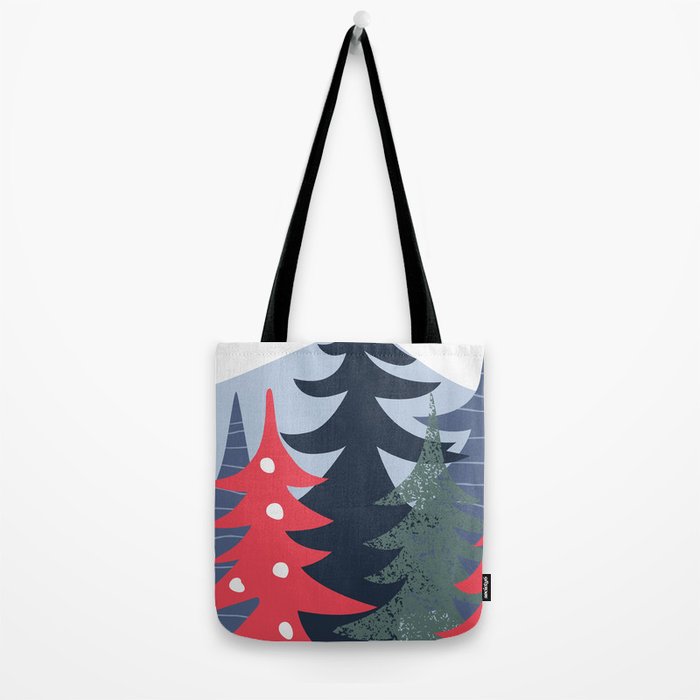 Winter christmas pine tree forest art Tote Bag Gallery Image 2