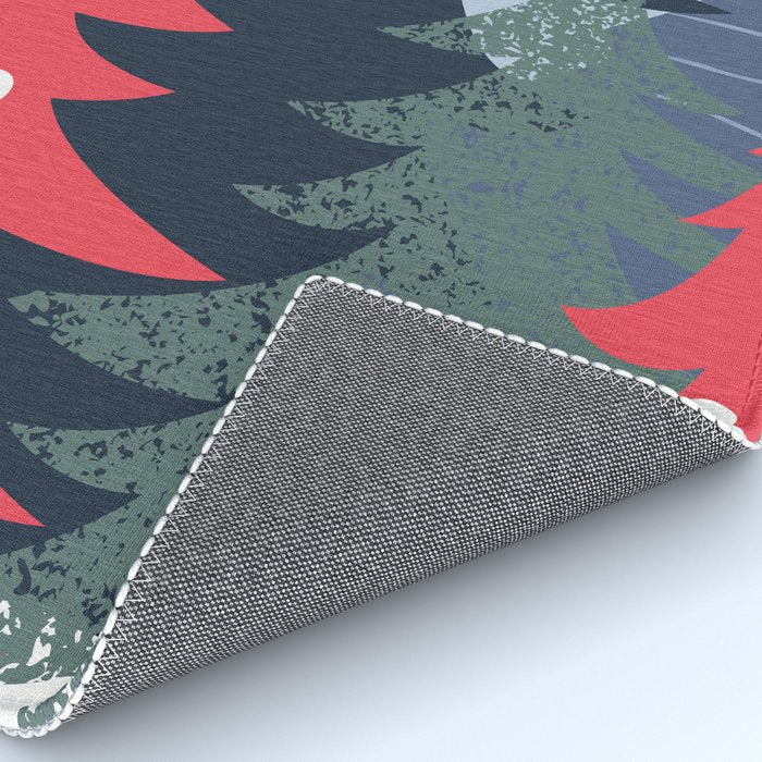Winter christmas pine tree forest art Rug Gallery Image 4