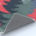 Winter christmas pine tree forest art Rug Gallery Image 4