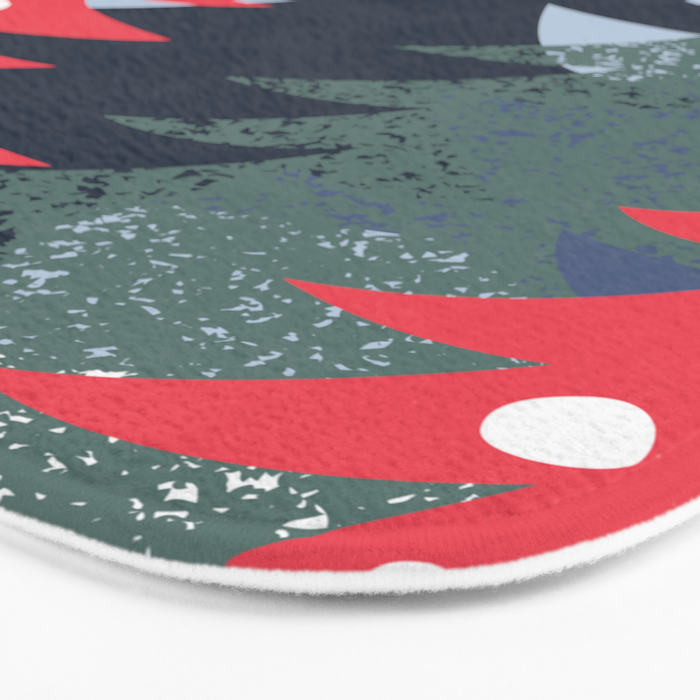 Winter christmas pine tree forest art Bath Mat Gallery Image 3
