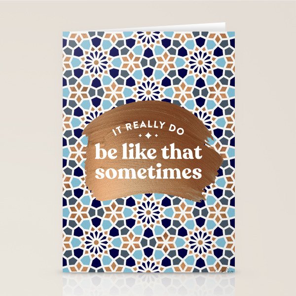 It Really Do Be Like That Sometimes â Blue & Rose Gold Stationery Card Gallery Image 2