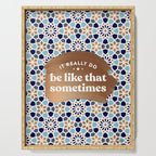 It Really Do Be Like That Sometimes â Blue & Rose Gold Serving Tray Gallery Image 1