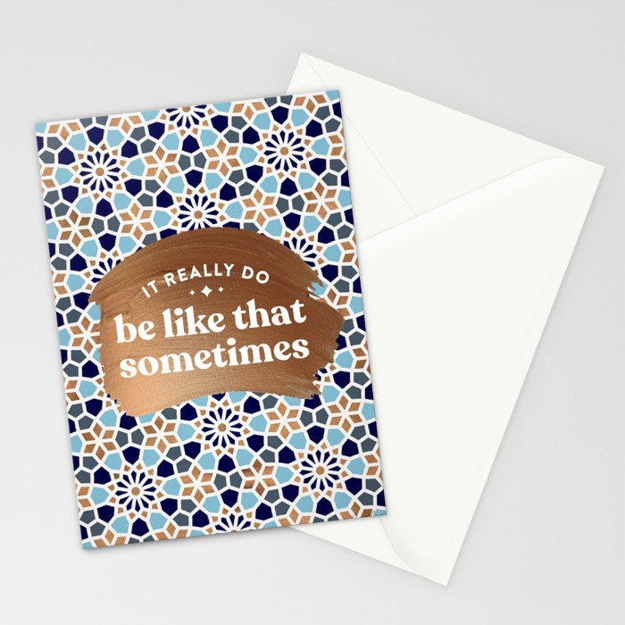 It Really Do Be Like That Sometimes â Blue & Rose Gold Stationery Card Gallery Image 2