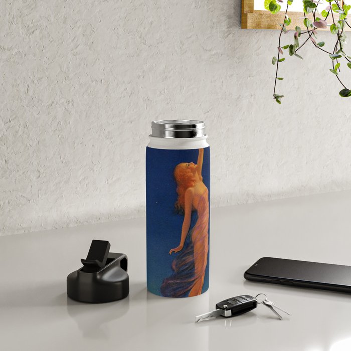 Reaching for the moon female portrait painting by Edward Mason Eggleston Water Bottle Gallery Image 4
