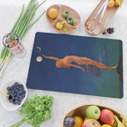 Reaching for the moon female portrait painting by Edward Mason Eggleston Cutting Board Gallery Image 2
