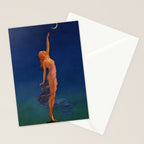 Reaching for the moon female portrait painting by Edward Mason Eggleston Stationery Card Gallery Image 2