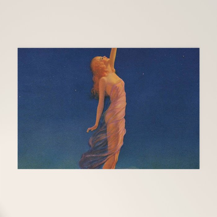 Reaching for the moon female portrait painting by Edward Mason Eggleston Welcome Mat Gallery Image 1