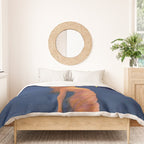 Reaching for the moon female portrait painting by Edward Mason Eggleston Duvet Cover Gallery Image 3