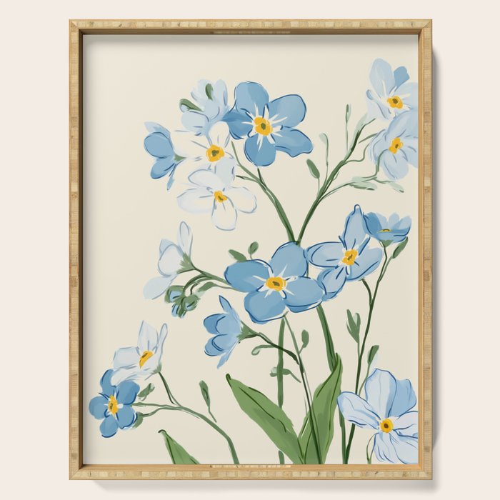 Wildflower Garden in Soft Tones Serving Tray Gallery Image 1