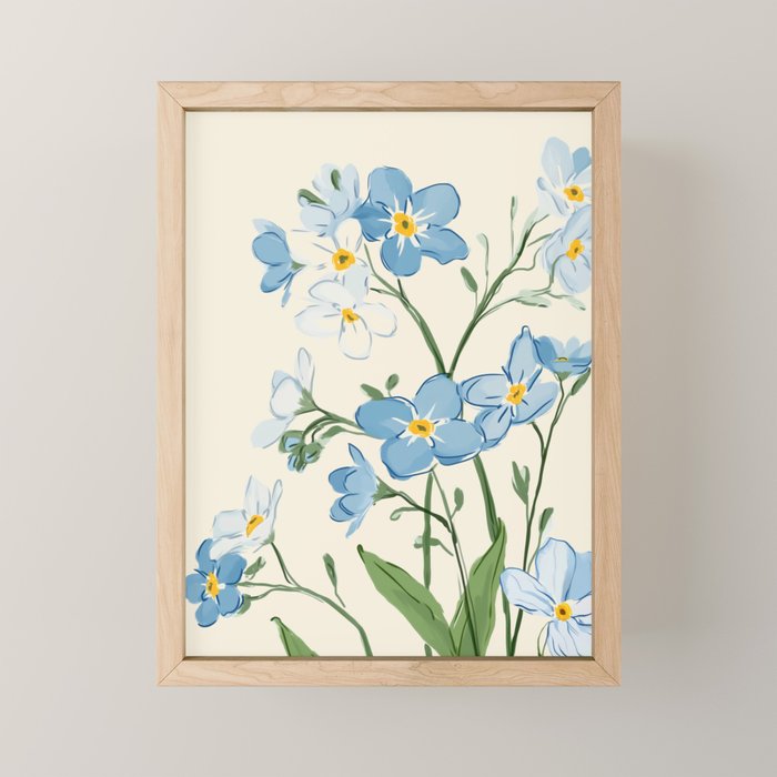 Wildflower Garden in Soft Tones Mini Art Print Gallery Image 1