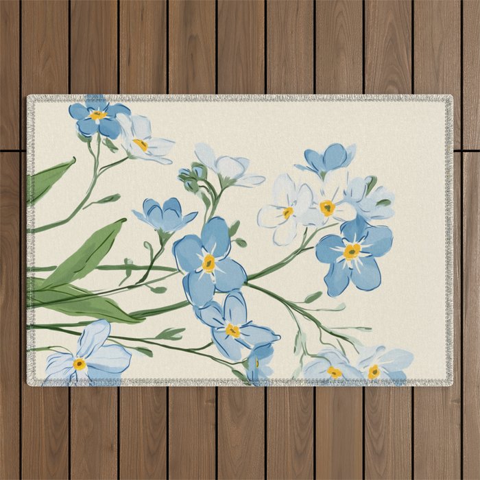 Wildflower Garden in Soft Tones Outdoor Rug Gallery Image 1