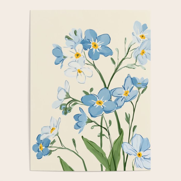 Wildflower Garden in Soft Tones Poster Gallery Image 4