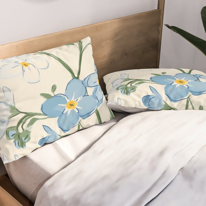Wildflower Garden in Soft Tones Pillow Sham Gallery Image 2