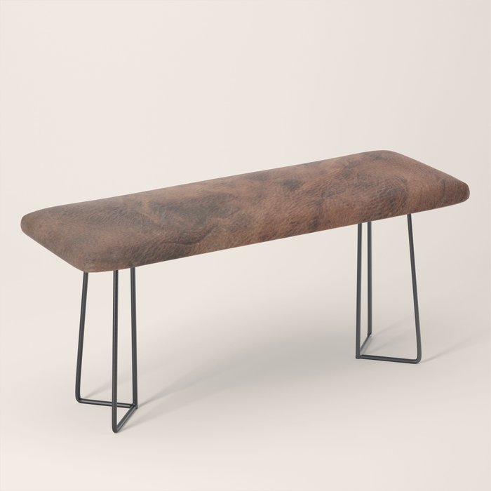 Old Tan Faux Leather Texture Bench Gallery Image 1