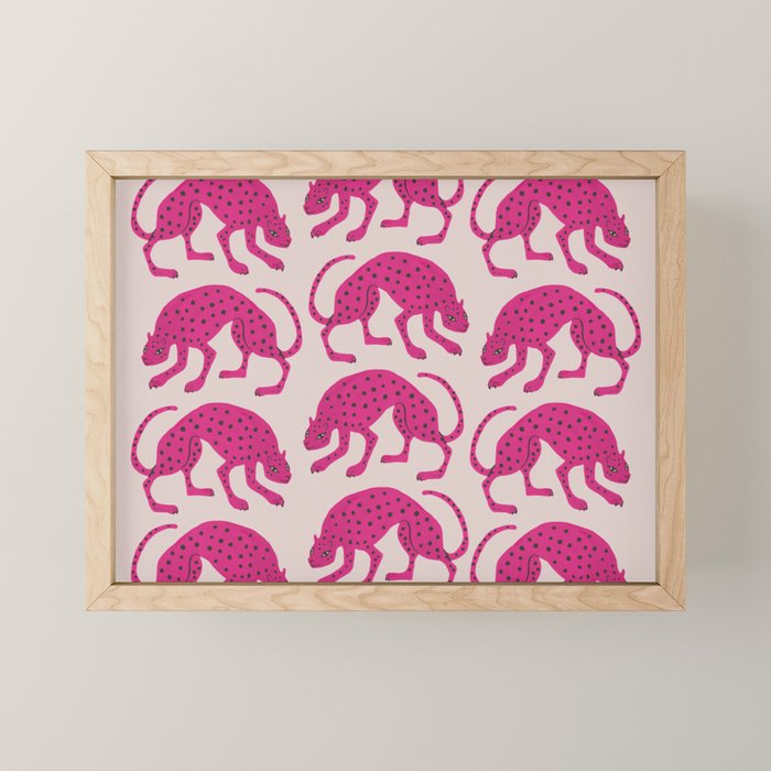 Wild Cats - Pink Mini Art Print Gallery Image 1